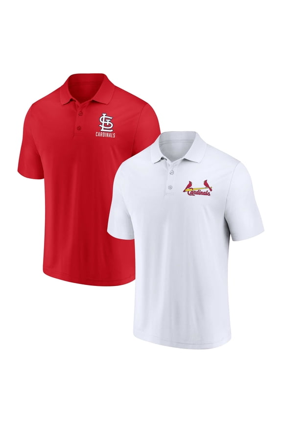 Men's Fanatics Red/White St. Louis Cardinals Two-Pack Logo Lockup Polo Set