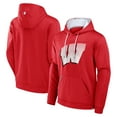 thumbnail image 1 of Men's Fanatics  Red Wisconsin Badgers Defender Dot Faded Primary Pullover Hoodie, 1 of 3