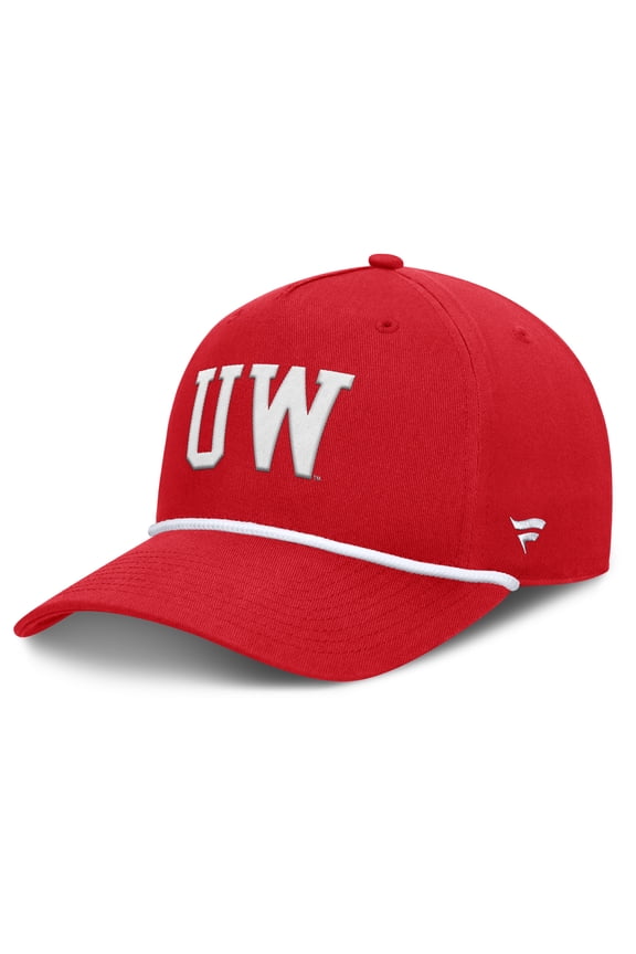 Men's Fanatics  Red Wisconsin Badgers Foul Ball Rope Adjustable Hat