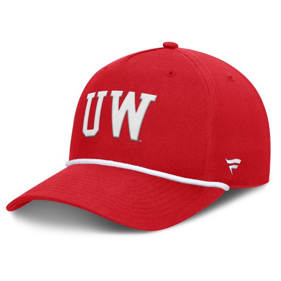 Men's Fanatics Red Wisconsin Badgers Foul Ball Rope Adjustable Hat