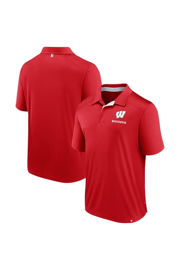 Men's Fanatics Red Wisconsin Badgers Fundamental Defender Polo