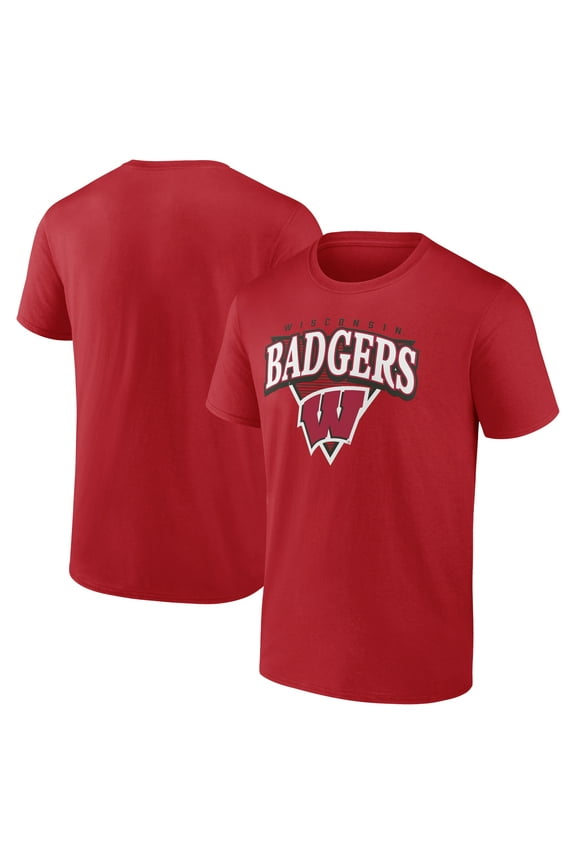 Men's Fanatics Red Wisconsin Badgers Modern Tri T-Shirt