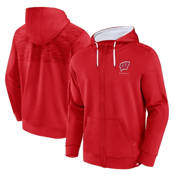 Men's Fanatics Red Wisconsin Badgers Power Index Full-Zip Hoodie