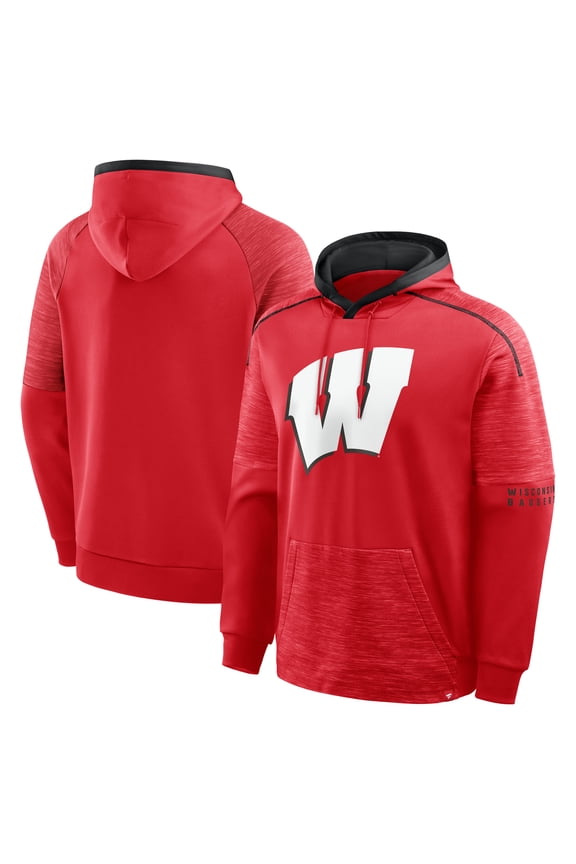 Men's Fanatics Red Wisconsin Badgers Quad Defender Hoodie