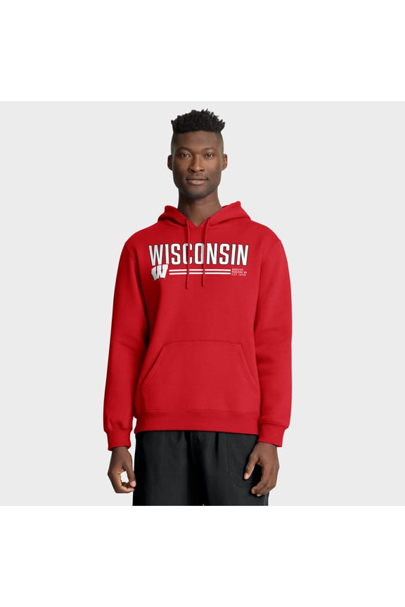 Men's Fanatics Red Wisconsin Badgers The Quad Stellar Excellence Pullover Hoodie