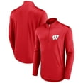 thumbnail image 1 of Men's Fanatics Red Wisconsin Badgers Tough Minded Quarter-Zip Top, 1 of 3