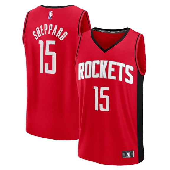 Men's Fanatics Reed Sheppard Red Houston Rockets Fast Break Replica Jersey - Icon Edition