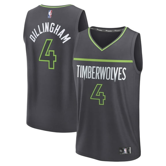 Men's Fanatics Rob Dillingham Charcoal Minnesota Timberwolves Fast Break Replica Player Jersey - Statement Edition