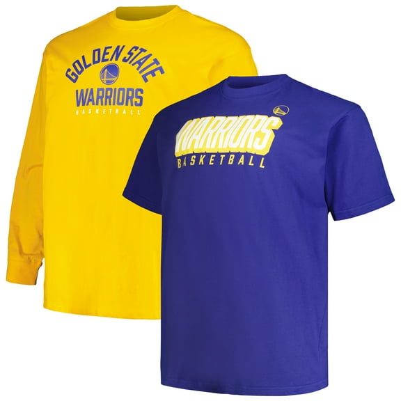 Men's Fanatics Royal/Gold Golden State Warriors Big & Tall Short Sleeve & Long Sleeve T-Shirt Set