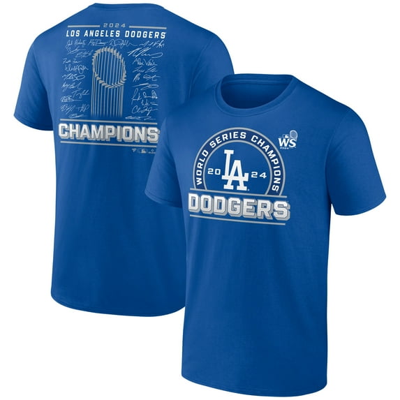 Men's Fanatics Royal Los Angeles Dodgers 2024 World Series Champions Signature Roster T-Shirt