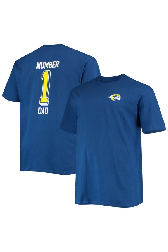 Men's Fanatics Royal Los Angeles Rams Big & Tall #1 Dad 2-Hit T-Shirt