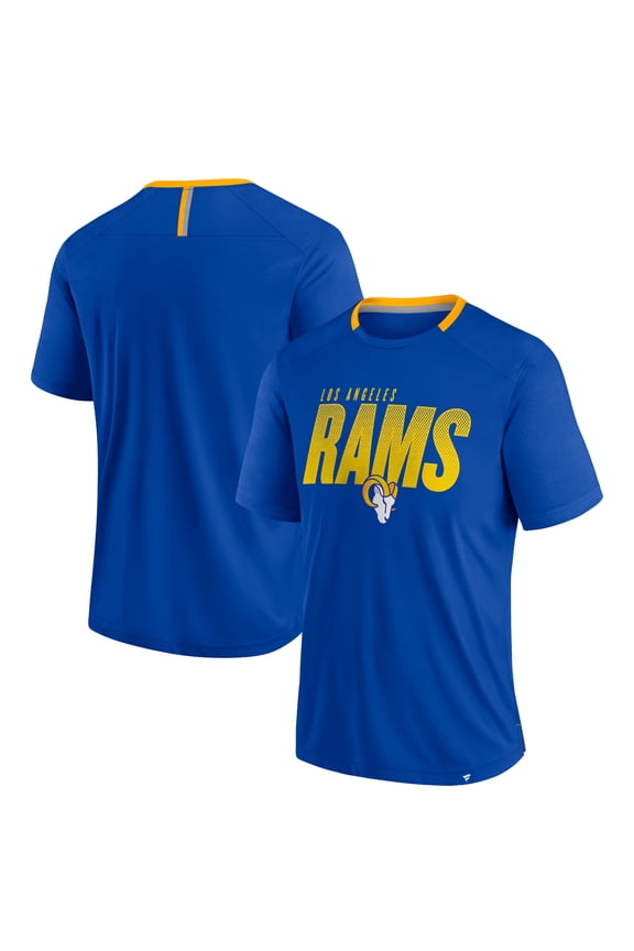 Men's Fanatics Royal Los Angeles Rams Defender Fade Slant T-Shirt