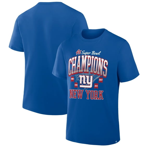 Men's Fanatics Royal New York Giants 4x Super Bowl Champions T-Shirt