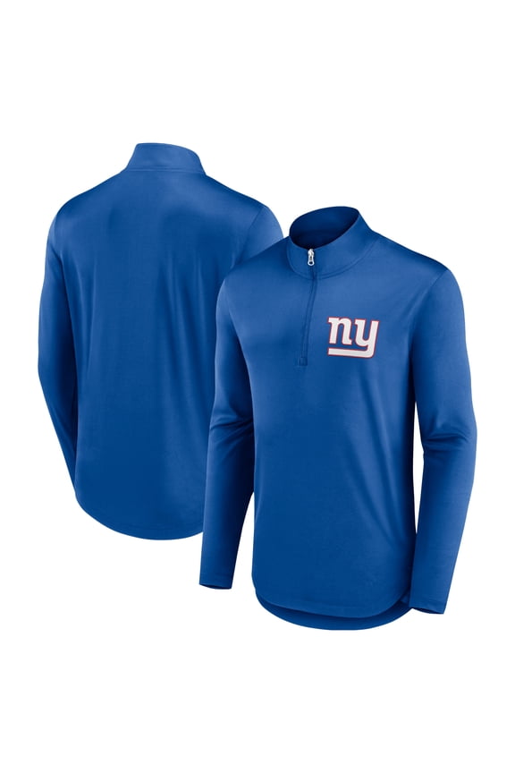 Men's Fanatics Royal New York Giants Quarterback Quarter-Zip Top