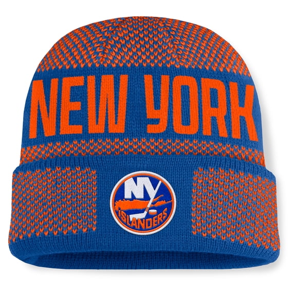 Men's Fanatics Royal/Orange New York Islanders Fundamentals Shelter Cuffed Knit Hat