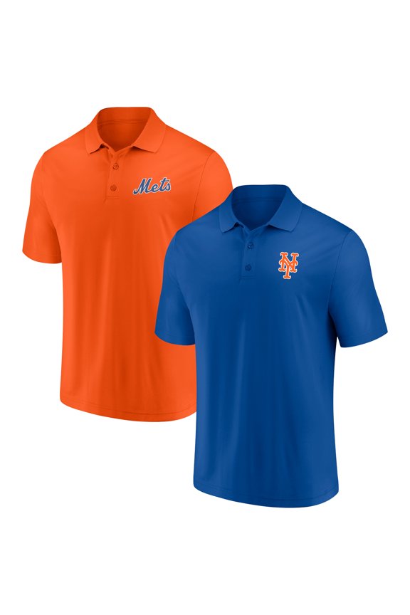 Men's Fanatics Royal/Orange New York Mets Dueling Logos Polo Combo Set