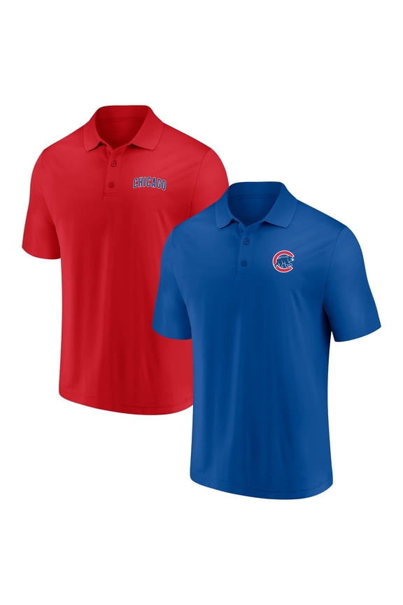 Men's Fanatics Royal/Red Chicago Cubs Dueling Logos Polo Combo Set