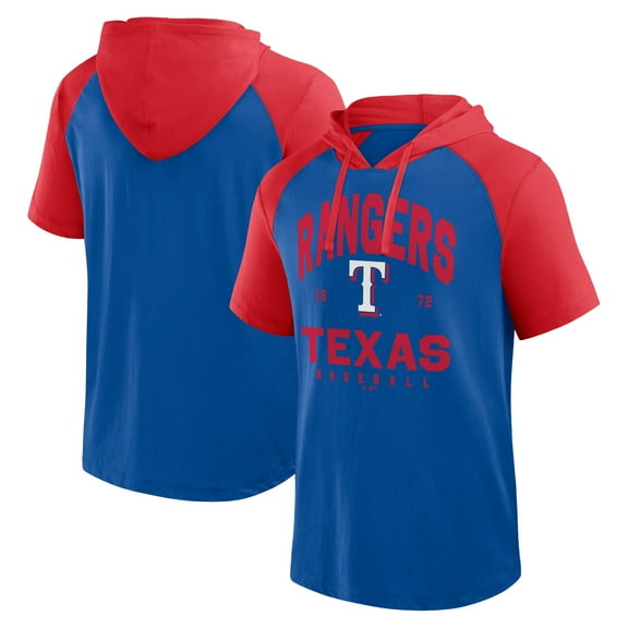 Men's Logo Athletic Royal Texas Rangers Prime Raglan Short Sleeve Hoodie T-Shirt