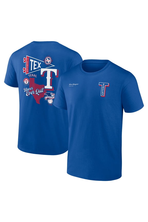 Men's Fanatics Royal Texas Rangers Split Zone T-Shirt