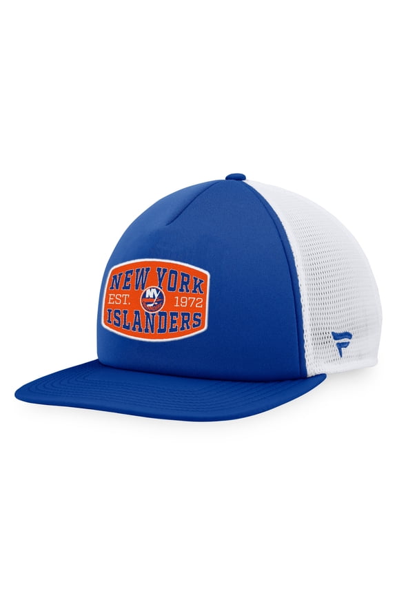 Men's Fanatics Royal/White New York Islanders Foam Front Patch Trucker Snapback Hat
