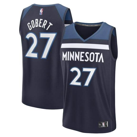 Men's Fanatics Rudy Gobert Navy Minnesota Timberwolves Fast Break Replica Player Jersey - Icon Edition