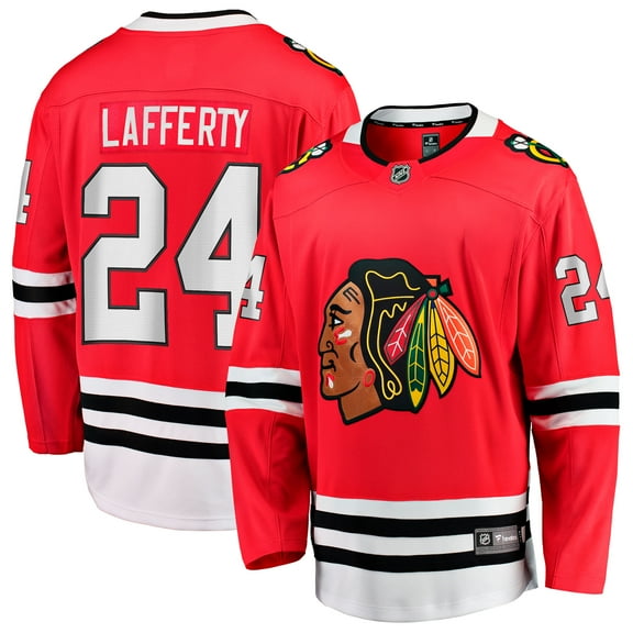 Men's Fanatics Sam Lafferty Red Chicago Blackhawks Home Breakaway Jersey