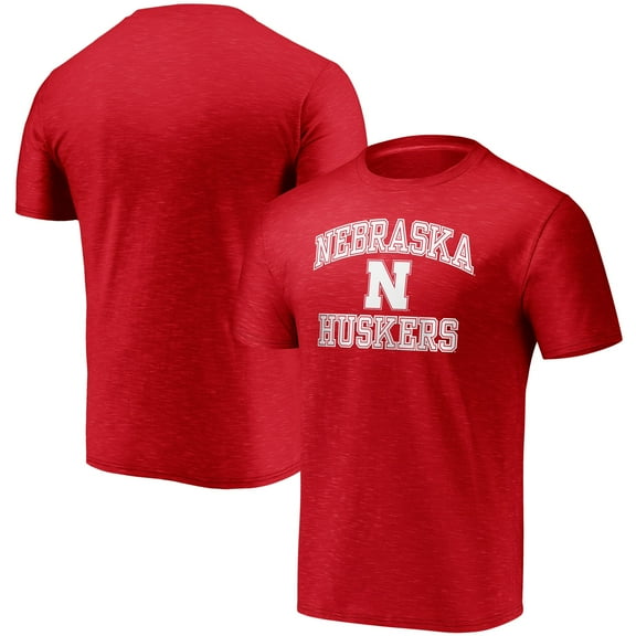 Men's Fanatics Scarlet Nebraska Huskers Heart and Soul Space-Dye T-Shirt