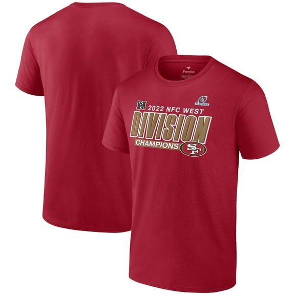 Men's Fanatics Scarlet San Francisco 49ers 2022 NFC West Division Champions Big & Tall Divide & Conquer T-Shirt