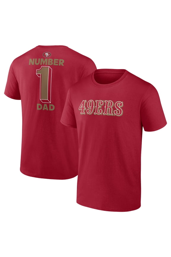 Men's-Fanatics  Scarlet San Francisco 49ers Big & Tall Number One Dad T-Shirt