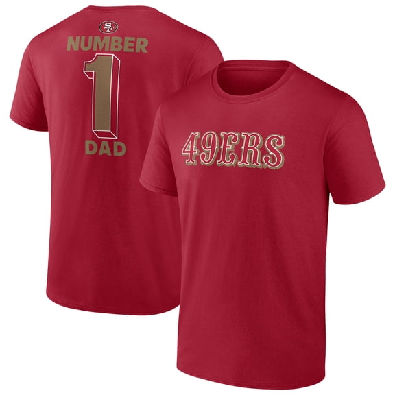 Men's-Fanatics Scarlet San Francisco 49ers Big & Tall Number One Dad T-Shirt