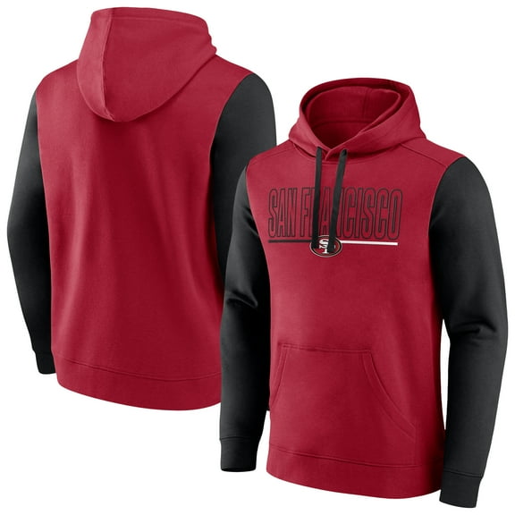 Men's-Fanatics Scarlet San Francisco 49ers Big & Tall Outline Pullover Hoodie