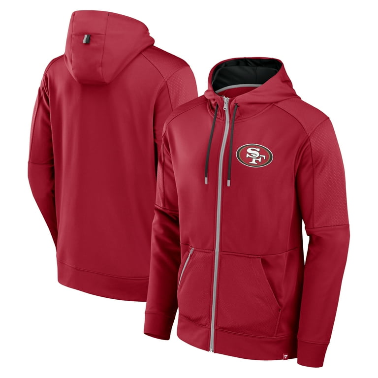 Men s Fanatics Scarlet San Francisco 49ers Defender Full Zip Hoodie Walmart