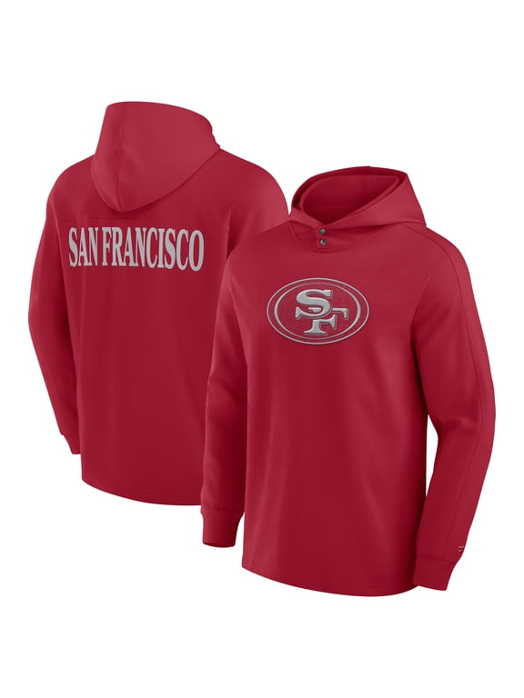 Men's Fanatics Scarlet San Francisco 49ers Elements Blaze Tri-Blend Long Sleeve Hoodie T-Shirt
