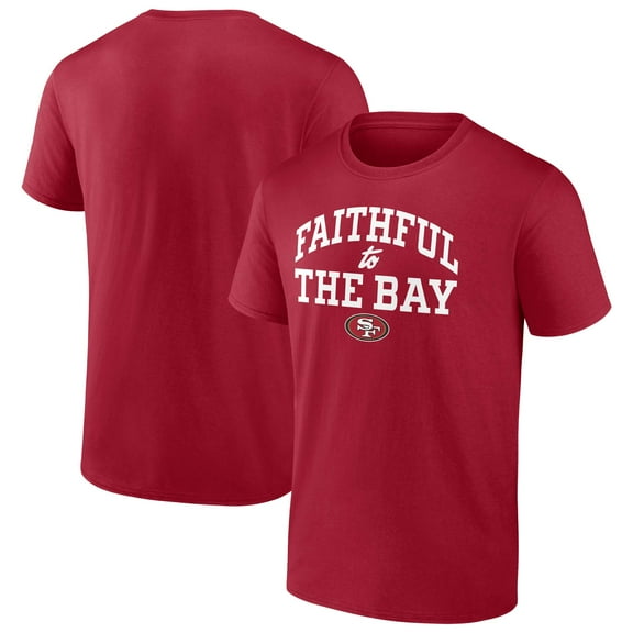 Men's-Fanatics  Scarlet San Francisco 49ers Faithful to the Bay T-Shirt