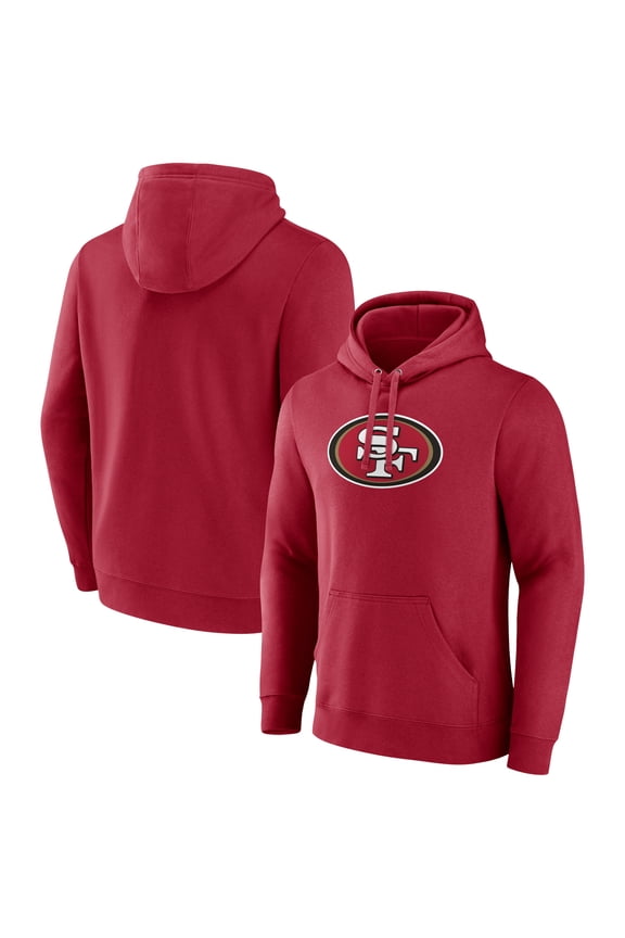 Men's Fanatics Scarlet San Francisco 49ers Primary Logo Fleece Pullover Hoodie