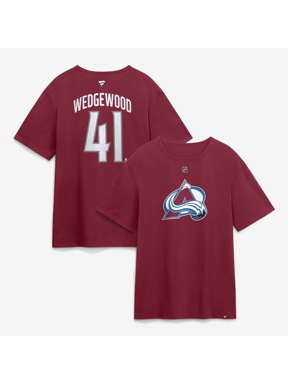 Men's Fanatics Scott Wedgewood Burgundy Colorado Avalanche Authentic Stack Name & Number T-Shirt