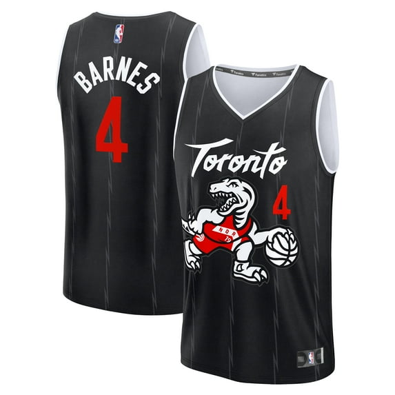 Men's Fanatics Scottie Barnes Black Toronto Raptors 2025/26 City Edition Fast Break Jersey