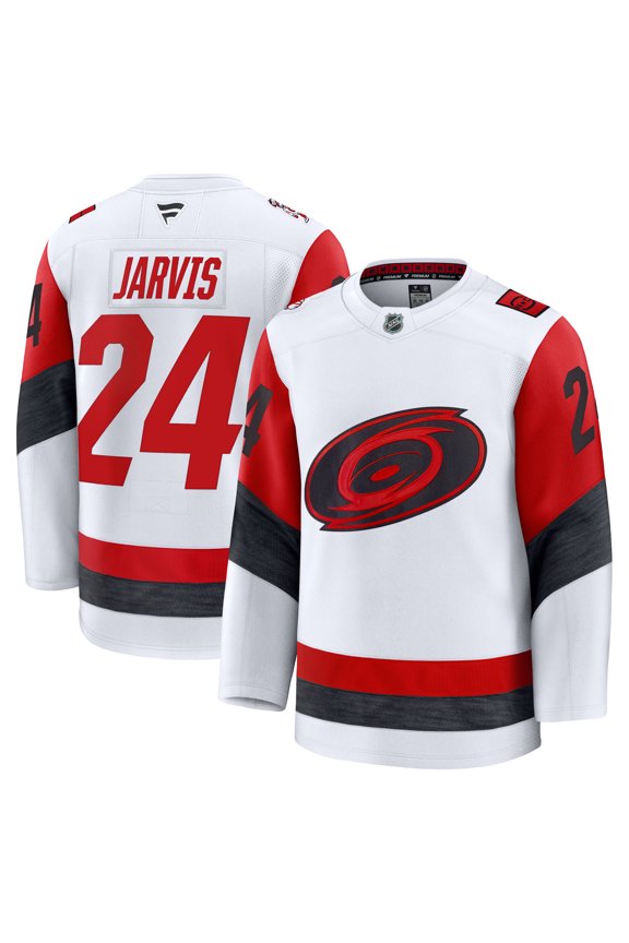 Men's Fanatics Seth Jarvis White Carolina Hurricanes Away Premium Jersey