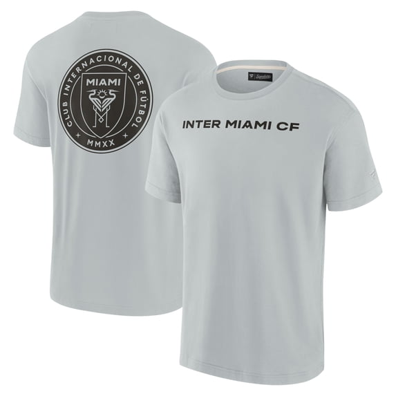 Men's Fanatics Signature Gray Inter Miami CF Oversized Logo T-Shirt