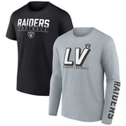 Mens Fanatics Silver/Black Las Vegas Raiders Two-Pack T-Shirt Combo Set