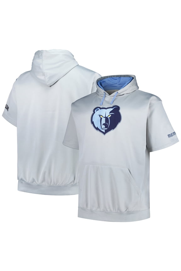 Men's Fanatics Silver Memphis Grizzlies Big & Tall Logo Pullover Hoodie
