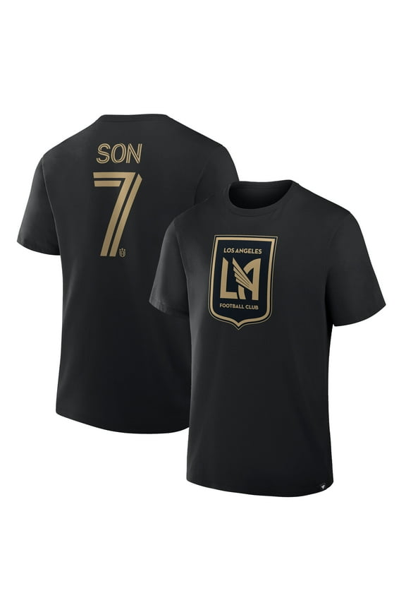Men's Fanatics Son Heung-Min Black LAFC Name & Number T-Shirt