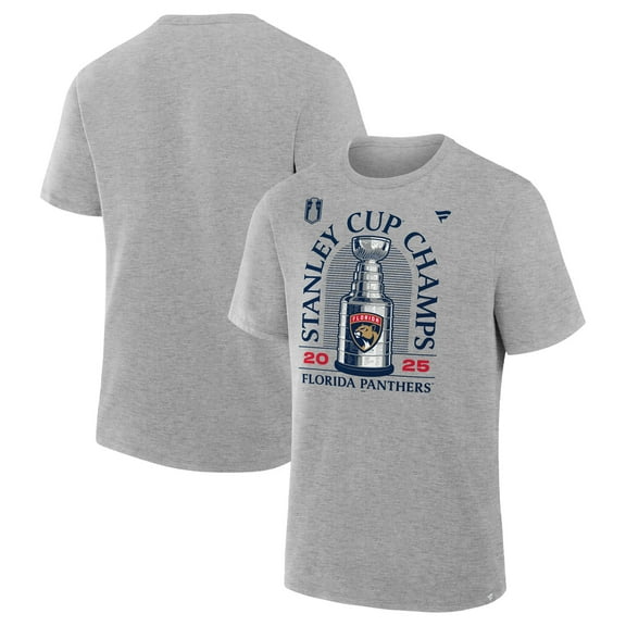 Men's Fanatics Heather Gray Florida Panthers 2025 Stanley Cup Champions Locker Room T-Shirt