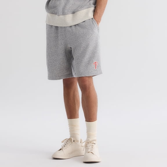Men's Fanatics Steel Heather Philadelphia Phillies Iconic Terry Warm-Up Shorts