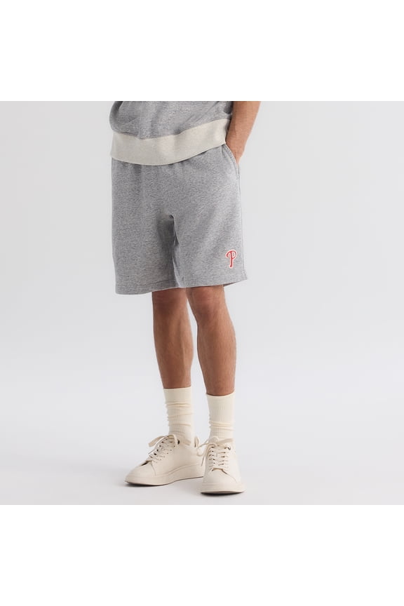 Men's Fanatics Steel Heather Philadelphia Phillies Iconic Terry Warm-Up Shorts