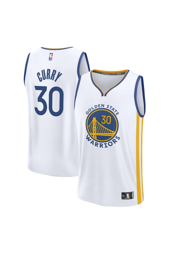Men's Fanatics Stephen Curry White Golden State Warriors Fast Break Replica Jersey - Association Edition