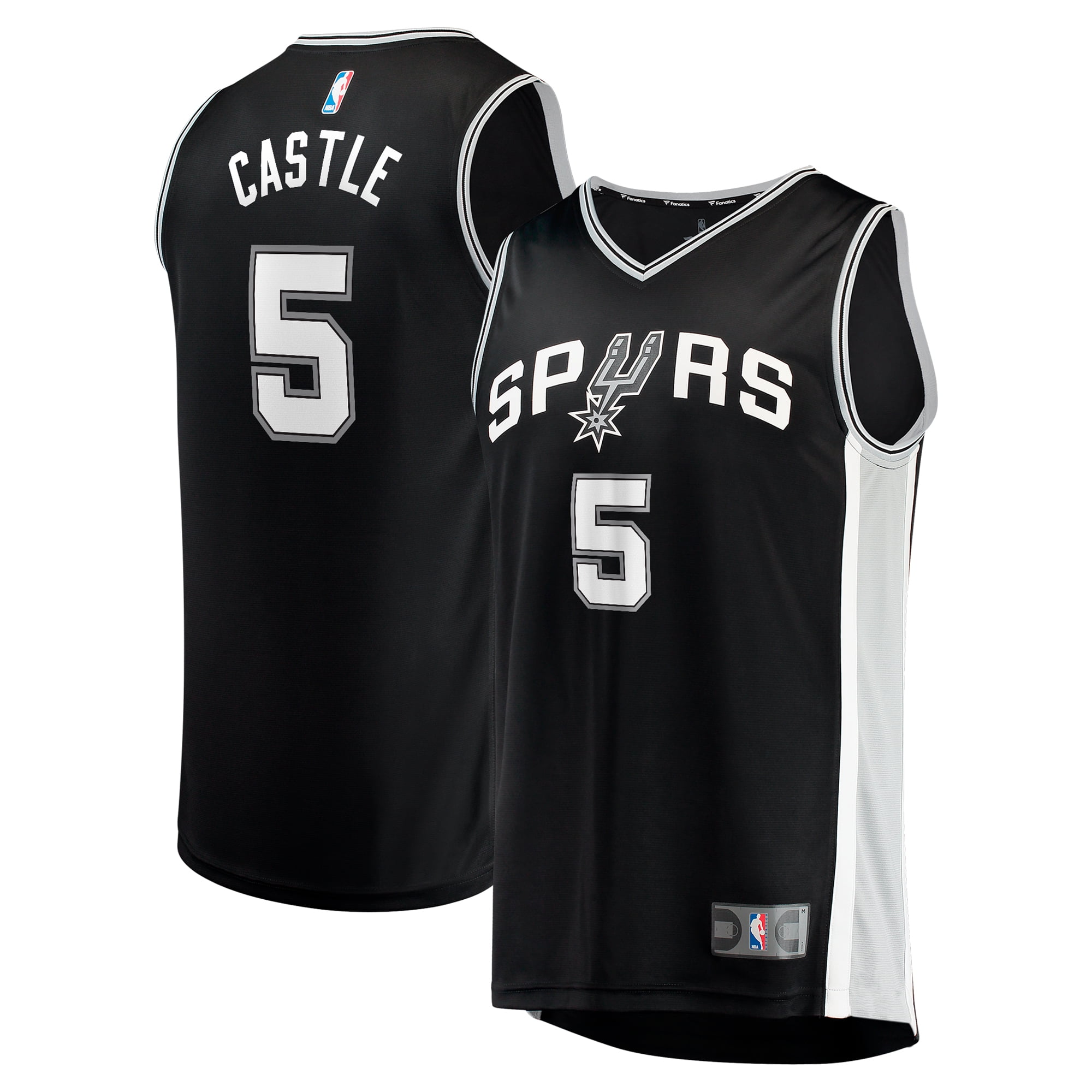 Men's Fanatics Stephon Castle Black San Antonio Spurs 2024 NBA Draft