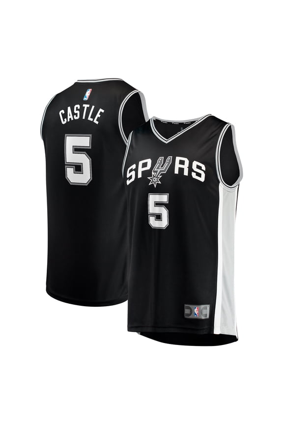 Men's Fanatics Stephon Castle Black San Antonio Spurs 2024 NBA Draft Fast Break Player Jersey - Icon Edition