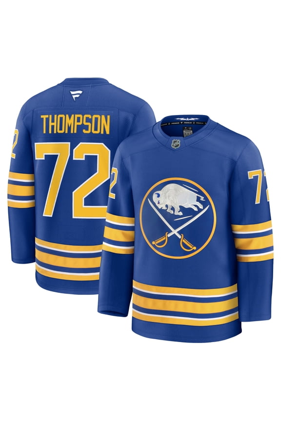 Men's Fanatics Tage Thompson Royal Buffalo Sabres Home Premium Jersey