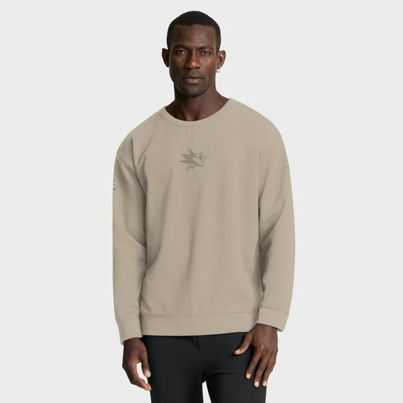 Men's Fanatics Tan San Jose Sharks Authentic Pro Road Tri-Blend Sweatshirt